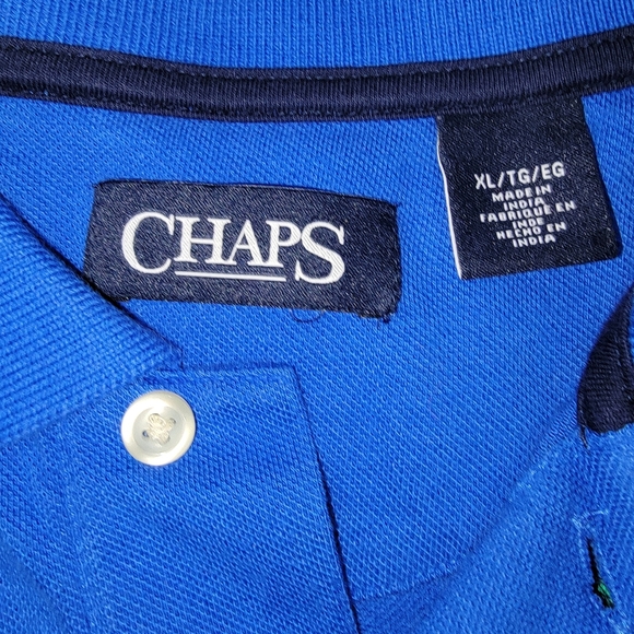 Chaps Blue and Green Pineapple Polo Shirt - Picture 2 of 10